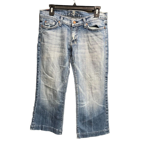 7 For All Mankind Dojo Capri Light Wash Women's Jeans Size 30 - Picture 1 of 5